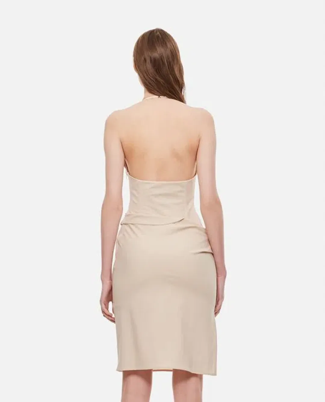Jacquemus La Robe Hielo Asymmetric Dress Off White Size 10 for rent on The Volte - main image