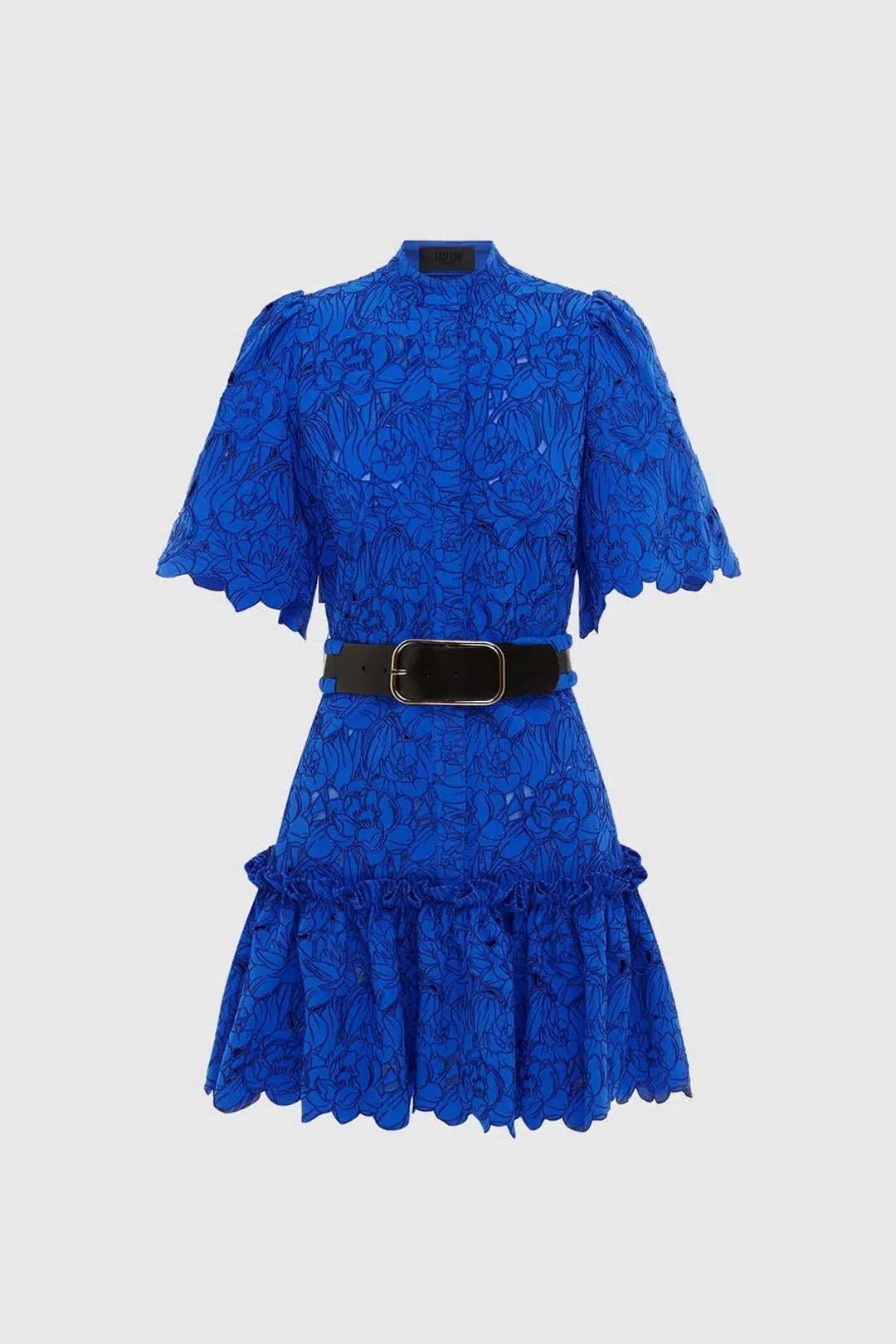 Leo Lin Alice Lace Short Sleeve Mini Dress Lapis Blue Size 10 for rent on The Volte - main image
