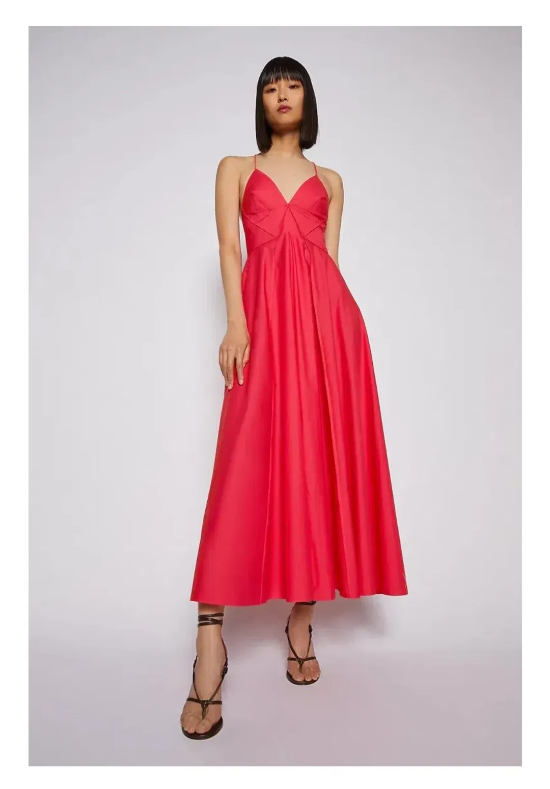 Scanlan Theodore Parachute Cotton Strappy Dress in Fuchsia Size S/Au 8 for rent on The Volte - main image