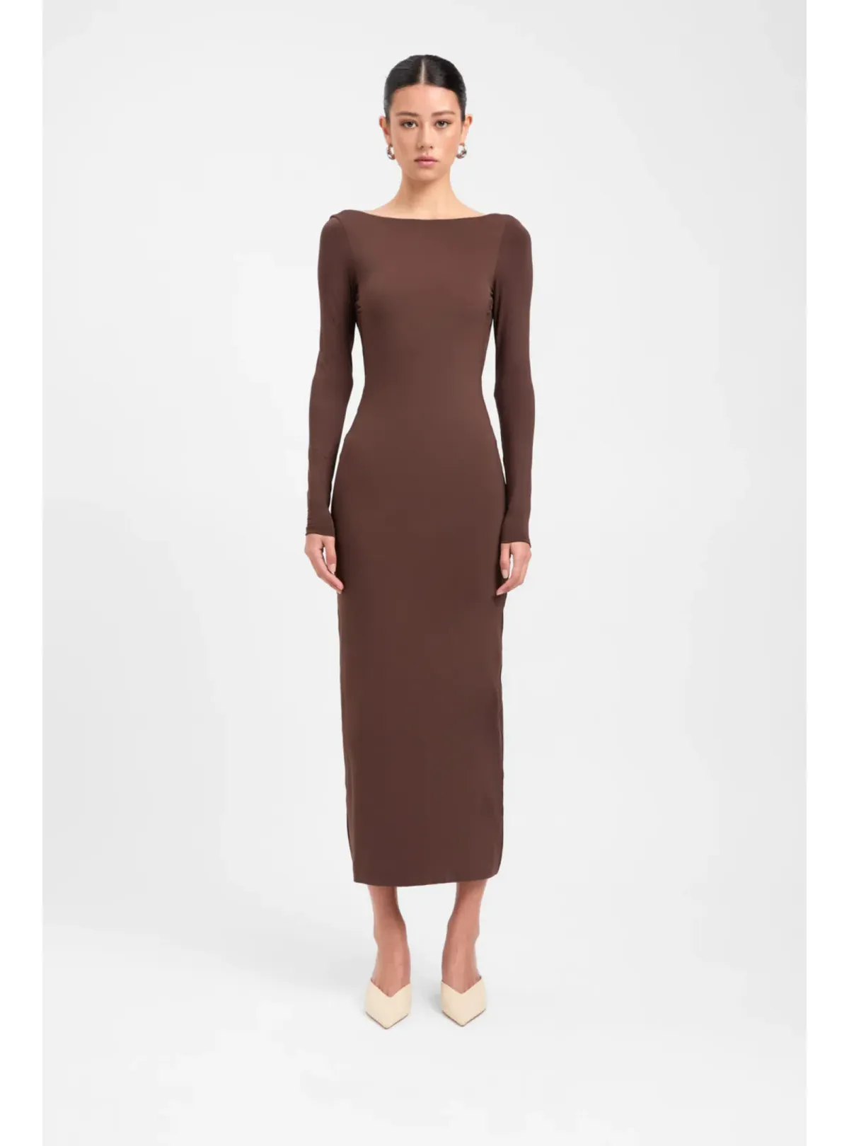 Kookai Amari Midi Dress Dark Mahogany Size 38 / AU 10 - Image 1