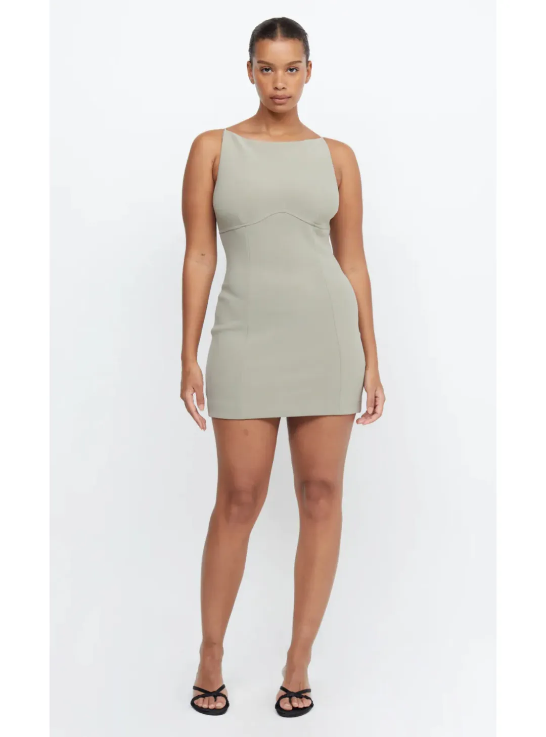 Bec & Bridge Marisol Mini Dress Silver Sage Size AU 14 for rent on The Volte - main image