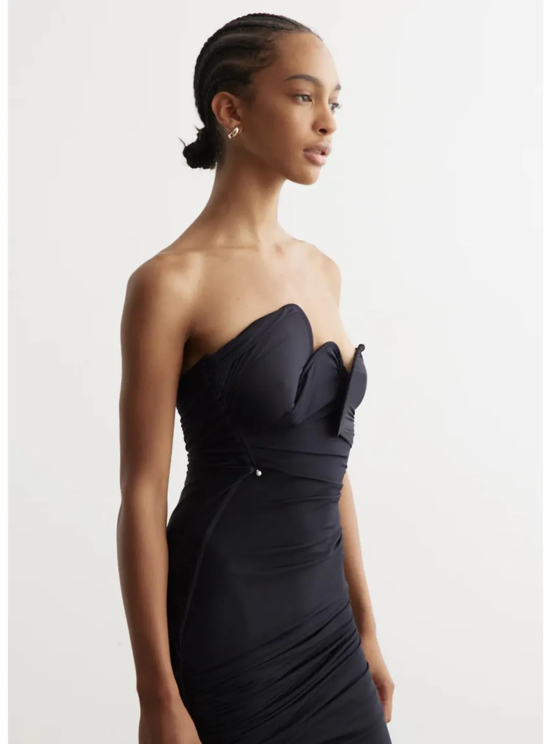 Christopher Esber Encompassed Loop Bodice Dress Black Size AU 6 for rent on The Volte - main image
