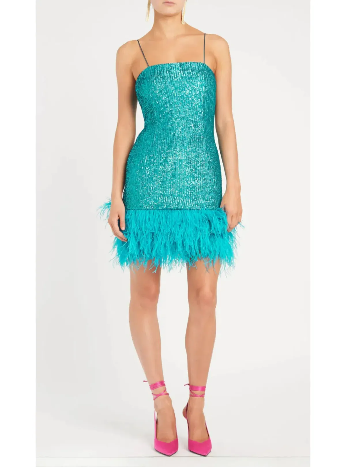 Rebecca Vallance Missing Hours Mini Dress Turquoise Size AU 14 - Image 1