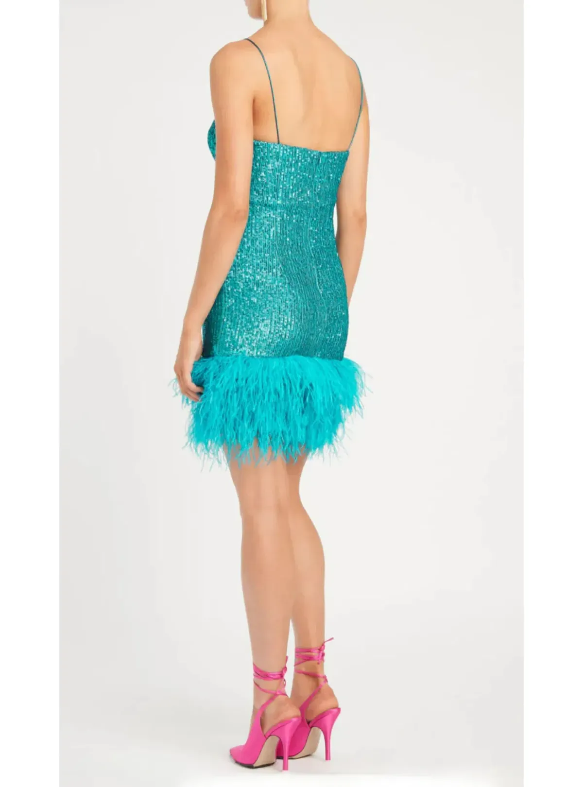 Rebecca Vallance Missing Hours Mini Dress Turquoise Size AU 14 - Image 3