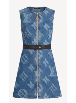 Louis Vuitton Giant Monogram Denim Dress Blue Size FR 34 / AU 6 for rent on The Volte - image 4