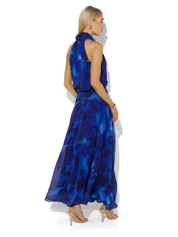 Montique Lula Lagoon Printed Maxi Dress Sapphire Blue Size 10 for rent on The Volte - image 2