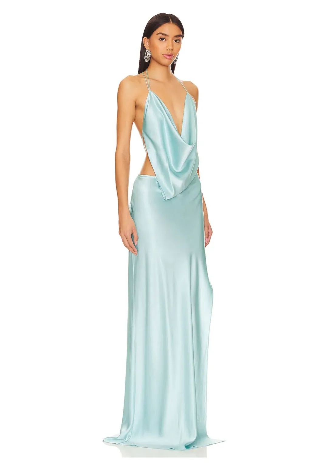 Michael Lo Sordo Iced Bias Maxi Dress Blue Size 4 for rent on The Volte - main image