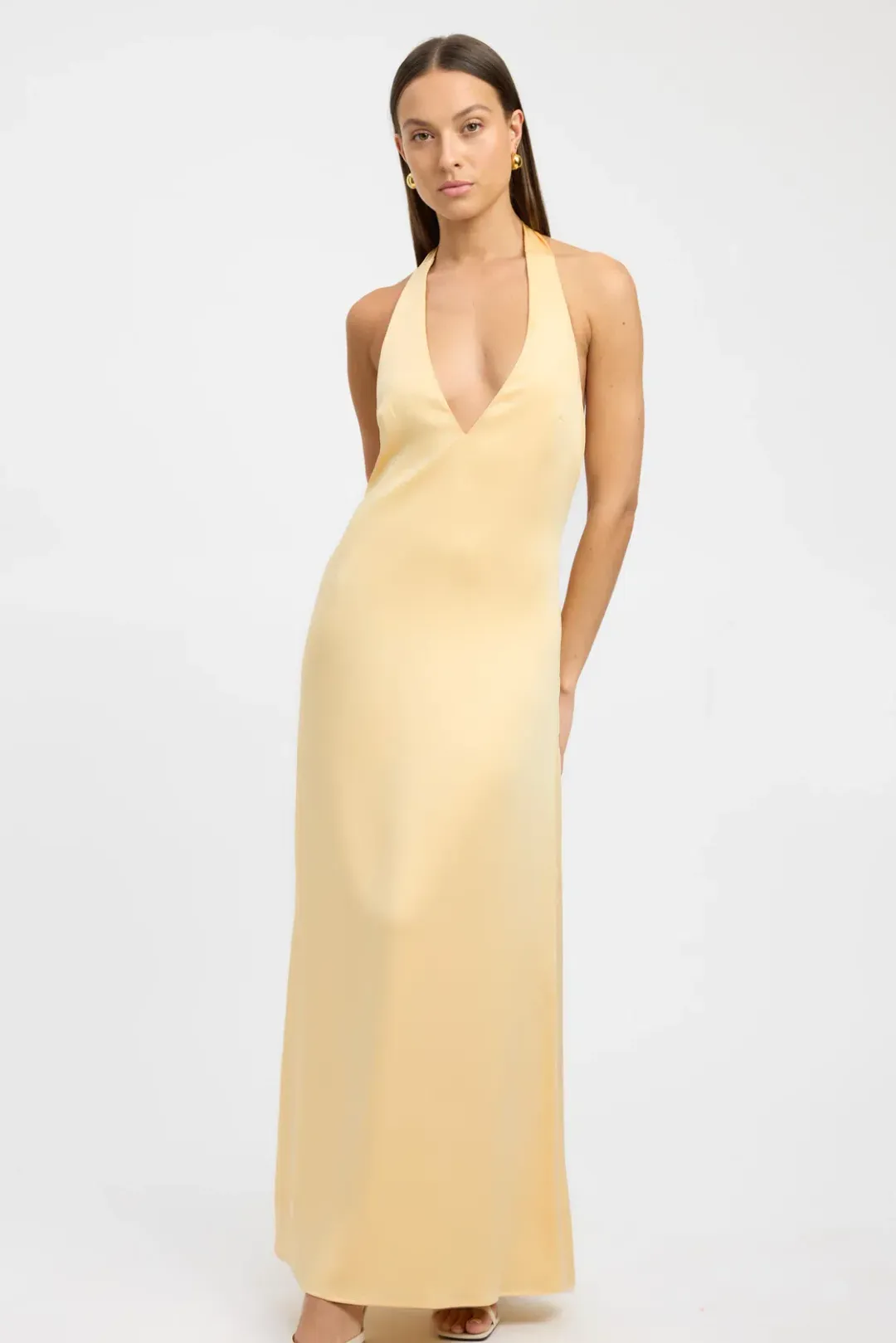 Kookai Milan Maxi Dress Butter Popcorn Size 6 for rent on The Volte - main image