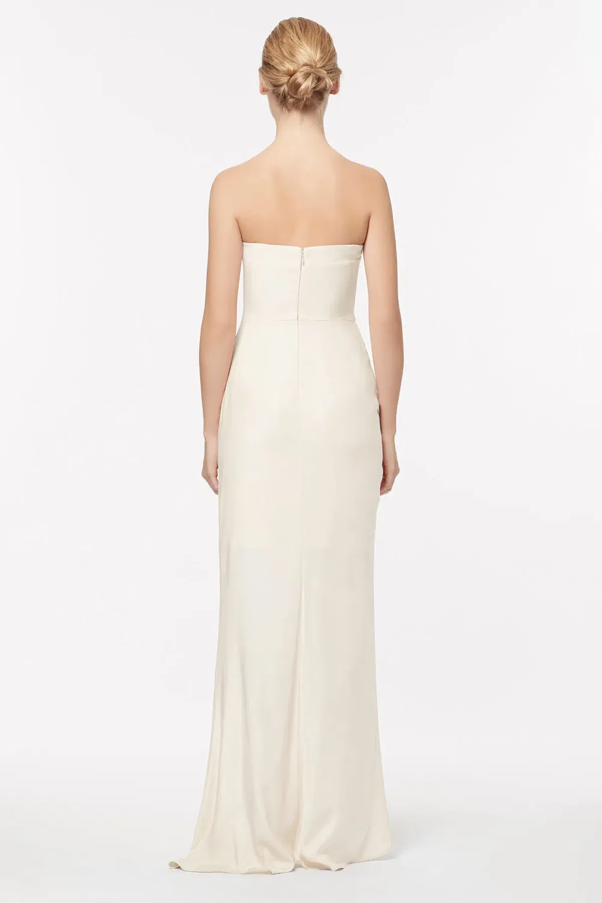 Manning Cartell Asymmetrical Games Strapless Maxi Gown in Cream Size 6 - Image 3