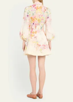 Zimmermann Natura Buttoned Mini Dress Kaleidoscope Garden Floral Size 1 / AU 10 for rent on The Volte - image 2