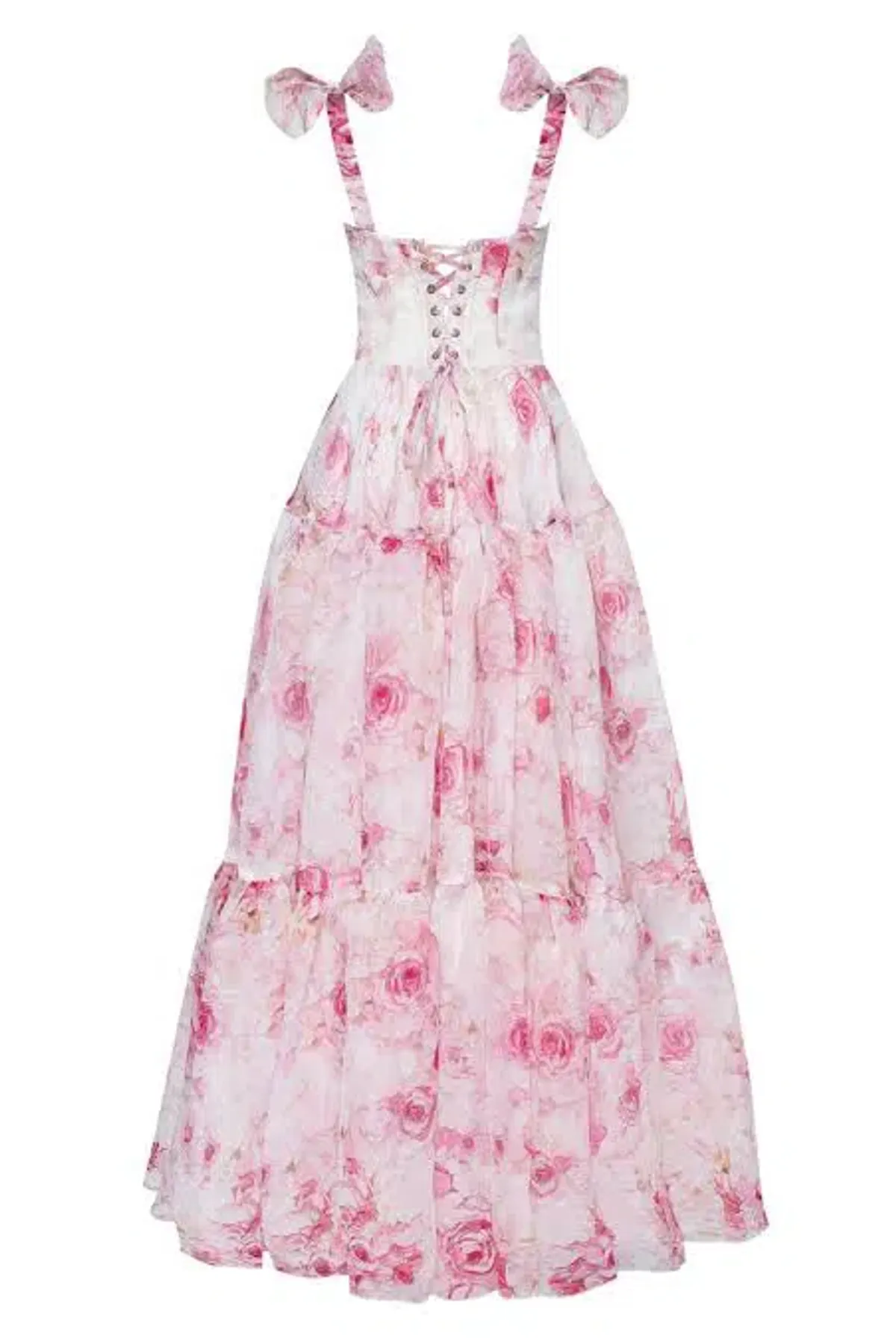 Milla Pink Peony Tenter Floral Maxi Tie-up Dress Floral Size 4 - Image 4