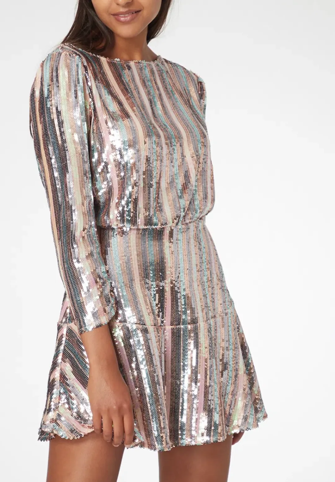 Rixo Kyla Sequin Mini Dress Multi Size 8 for rent on The Volte - main image