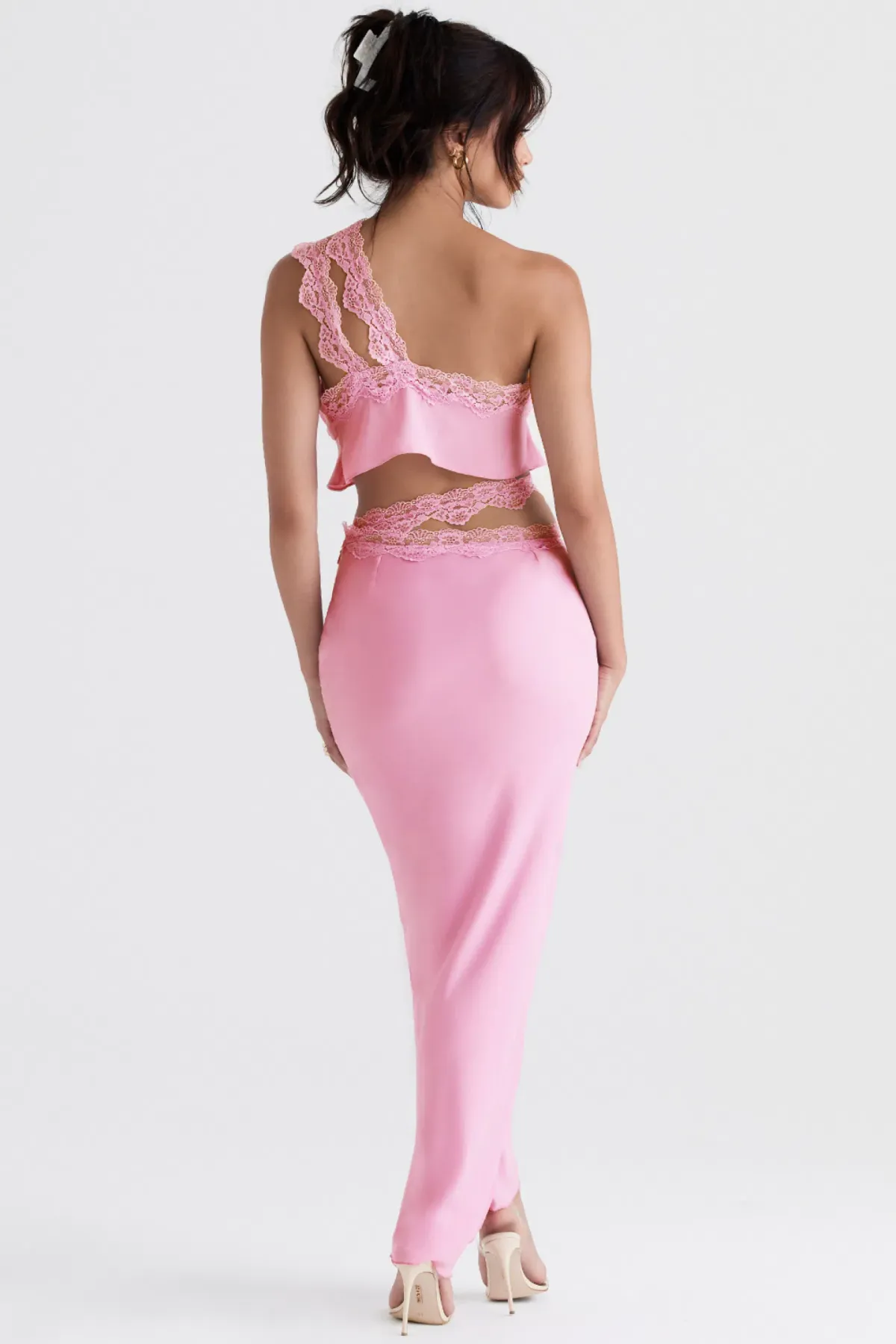 House of CB Lorena Cropped Top & Mathilda Maxi Skirt Set Pink Size XS / AU 6 - Image 3