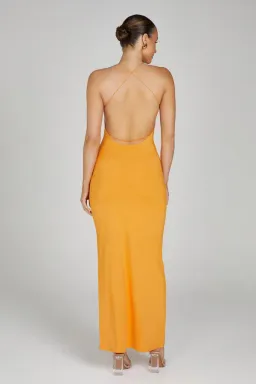 MESHKI Sinead Twist Maxi Dress Orange Size 10 for rent on The Volte - image 2