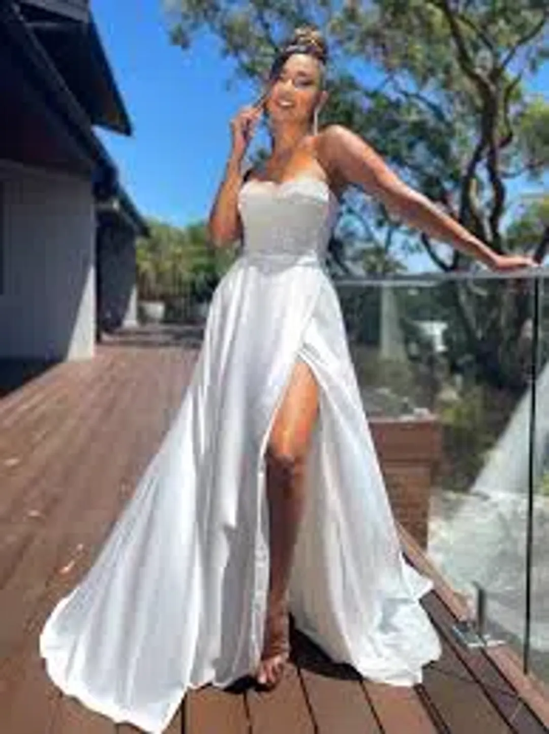 Jadore Penelope Gown Maxi Dress Ivory Size 6 for rent on The Volte - main image