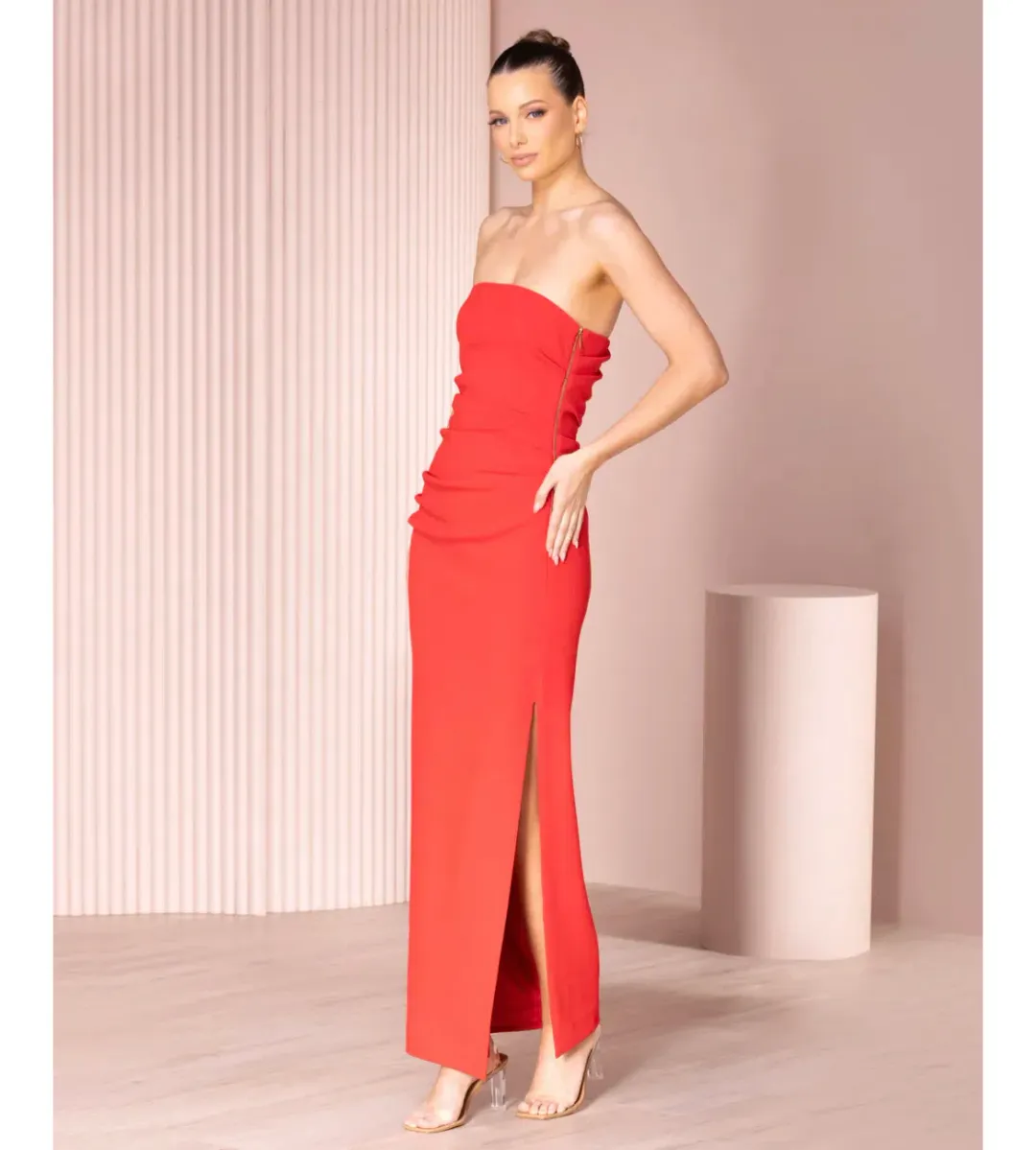 Azzurielle Torin Gown Red Size 8 for rent on The Volte - main image