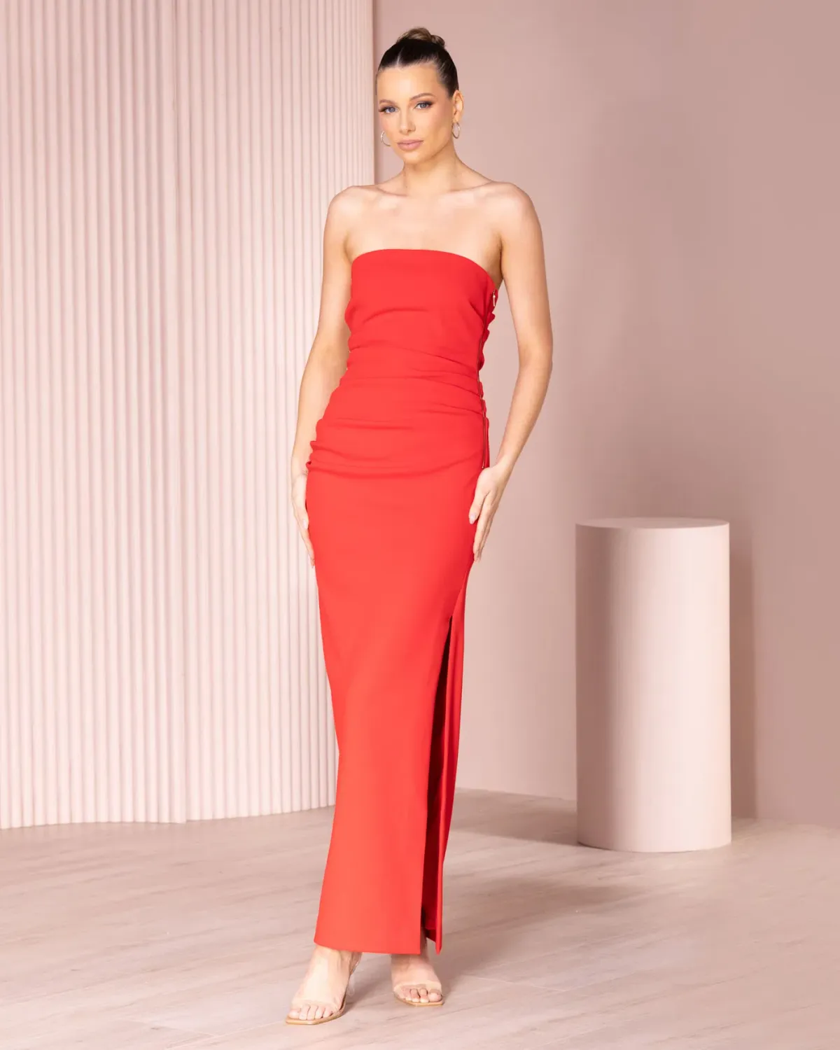 Azzurielle Torin Gown Red Size 8 for rent on The Volte - main image