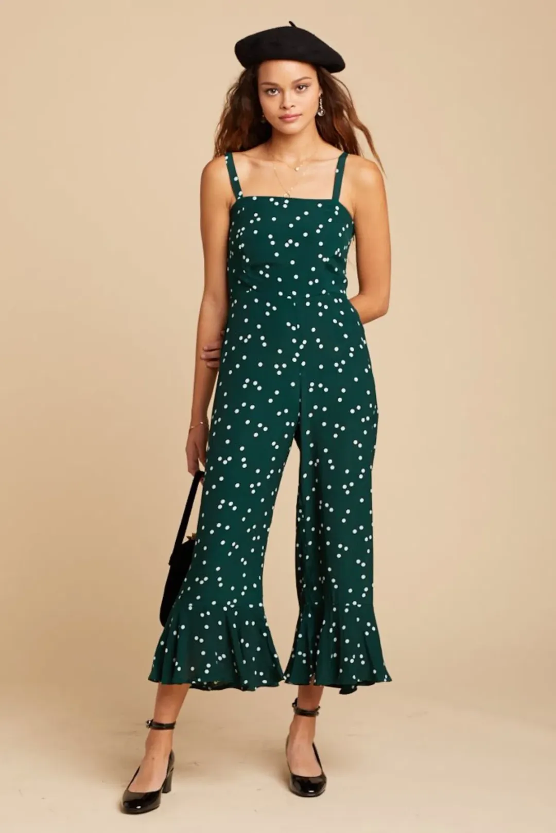 Faithfull The Brand Lea Jumpsuit Green Print Size XS / AU 6 for rent on The Volte - main image