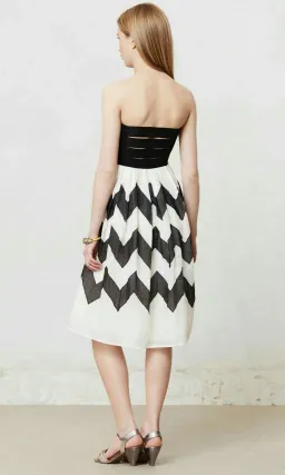 LeifNotes for Anthropologie Cherie Chevron Dress Black/White Size S / AU 8 for rent on The Volte - image 2