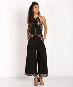 Zimmermann Sakura Embroidered Jumpsuit Black Floral Size 0 / AU 8 for rent on The Volte - image 1