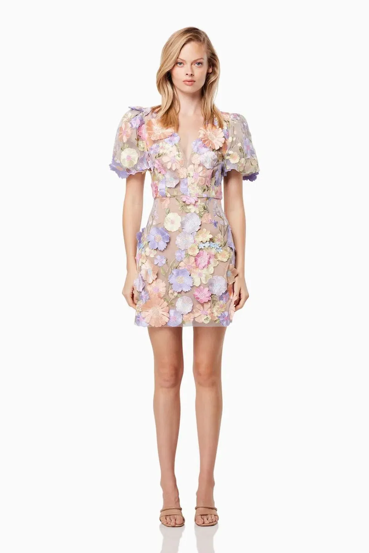 Elliatt Anthea 3D Mini Dress in Multi Floral Size Small / AU 8 - Image 1