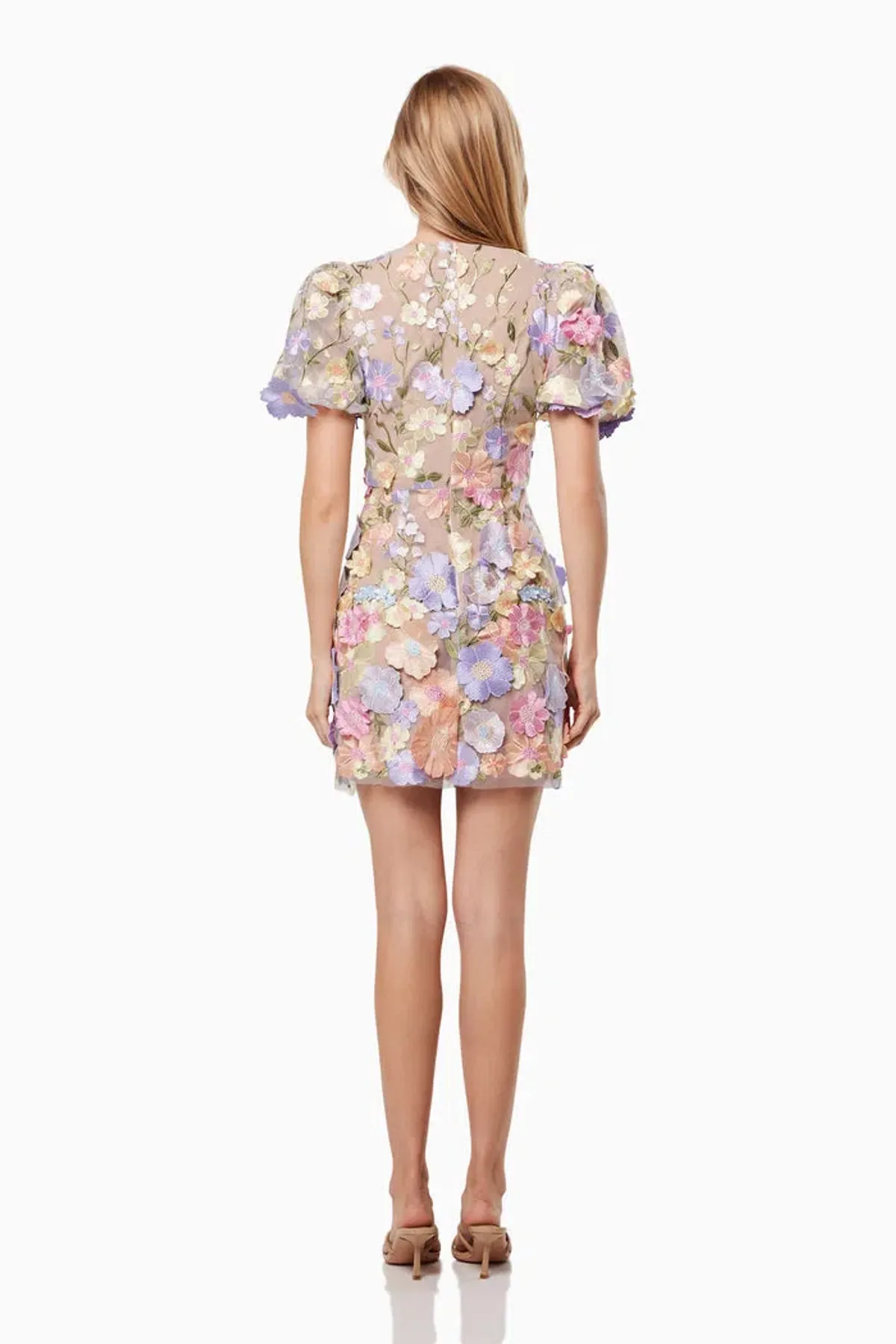Elliatt Anthea 3D Mini Dress in Multi Floral Size Large / AU 12 - Image 3