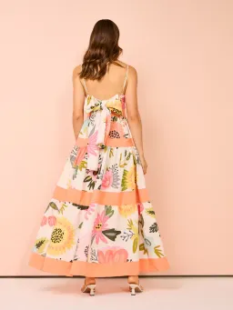 By Nicola Monet Tiered Maxi Dress In Potpourri/Melon Size 10 for rent on The Volte - image 6