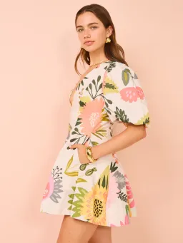 By Nicola Wavy Mini Dress In Potpourri Size 8 for rent on The Volte - image 3