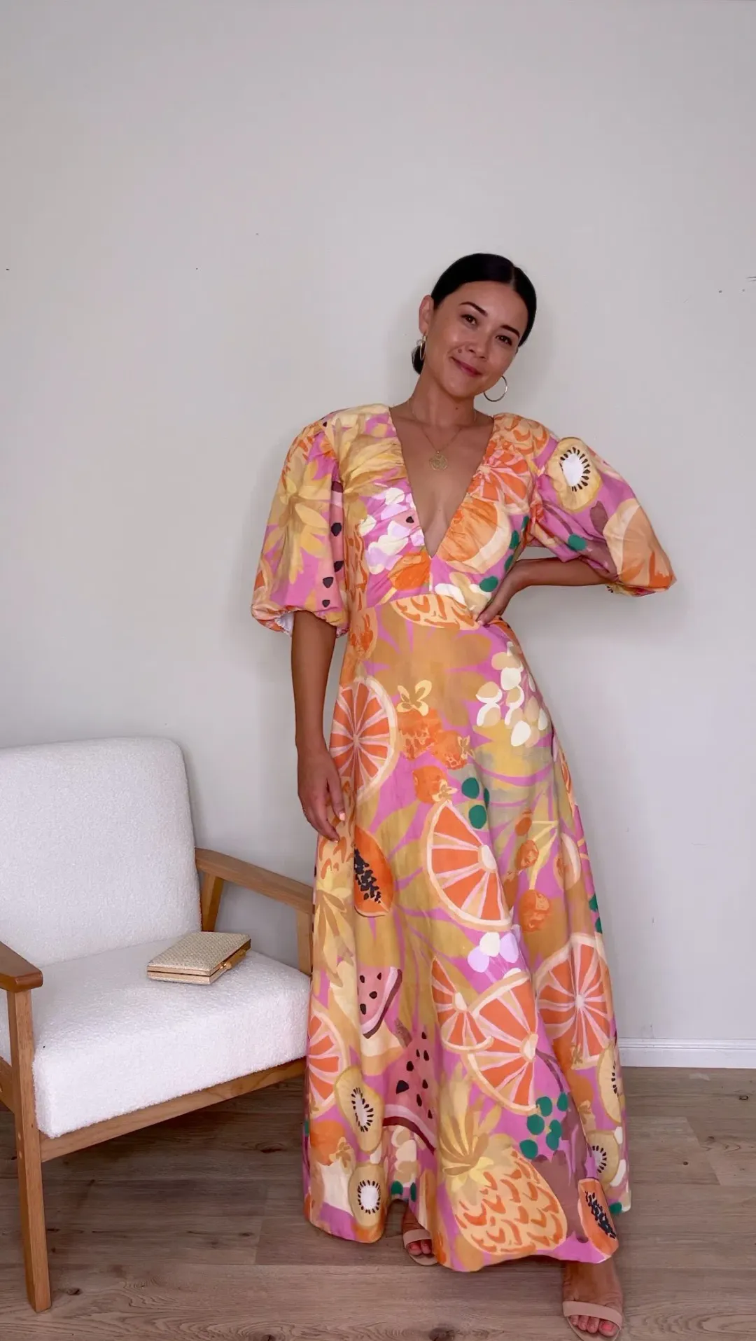 By Nicola Bolero Maxi Dress in Fruit Punch Size 8 for rent on The Volte - main image