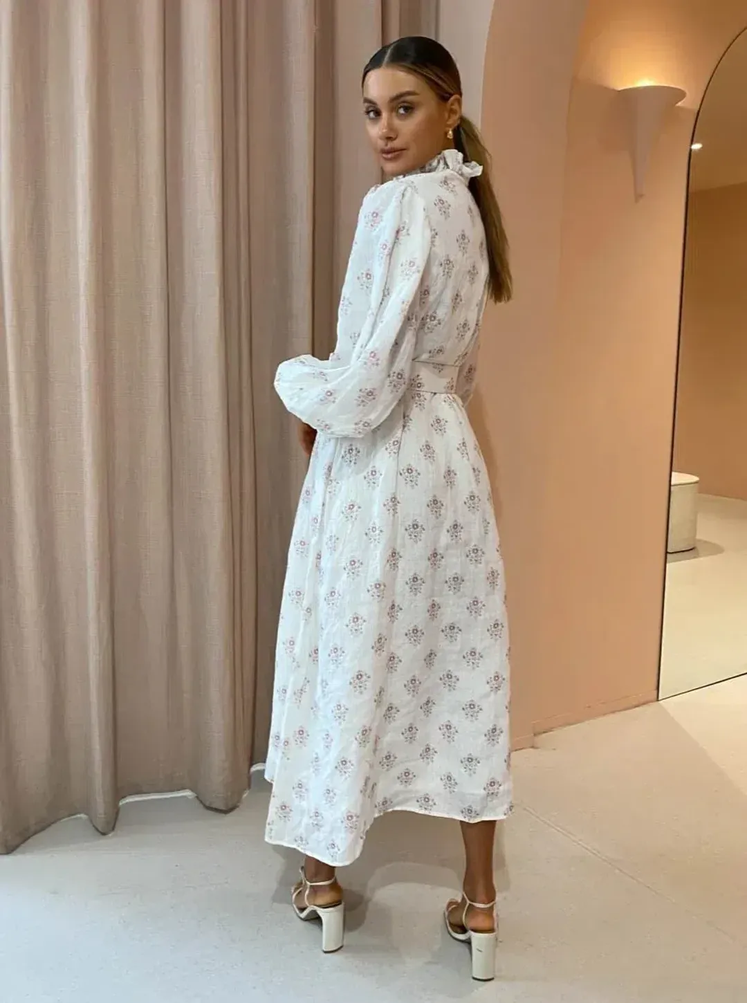 Palm Noosa Apollo Dress in Delicate Floral Print Size 12 for rent on The Volte - main image