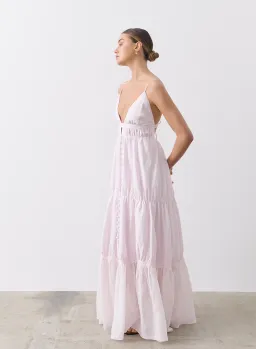 Joslin Liana Linen Ramie Maxi Dress Pink Size 8 for rent on The Volte - image 2