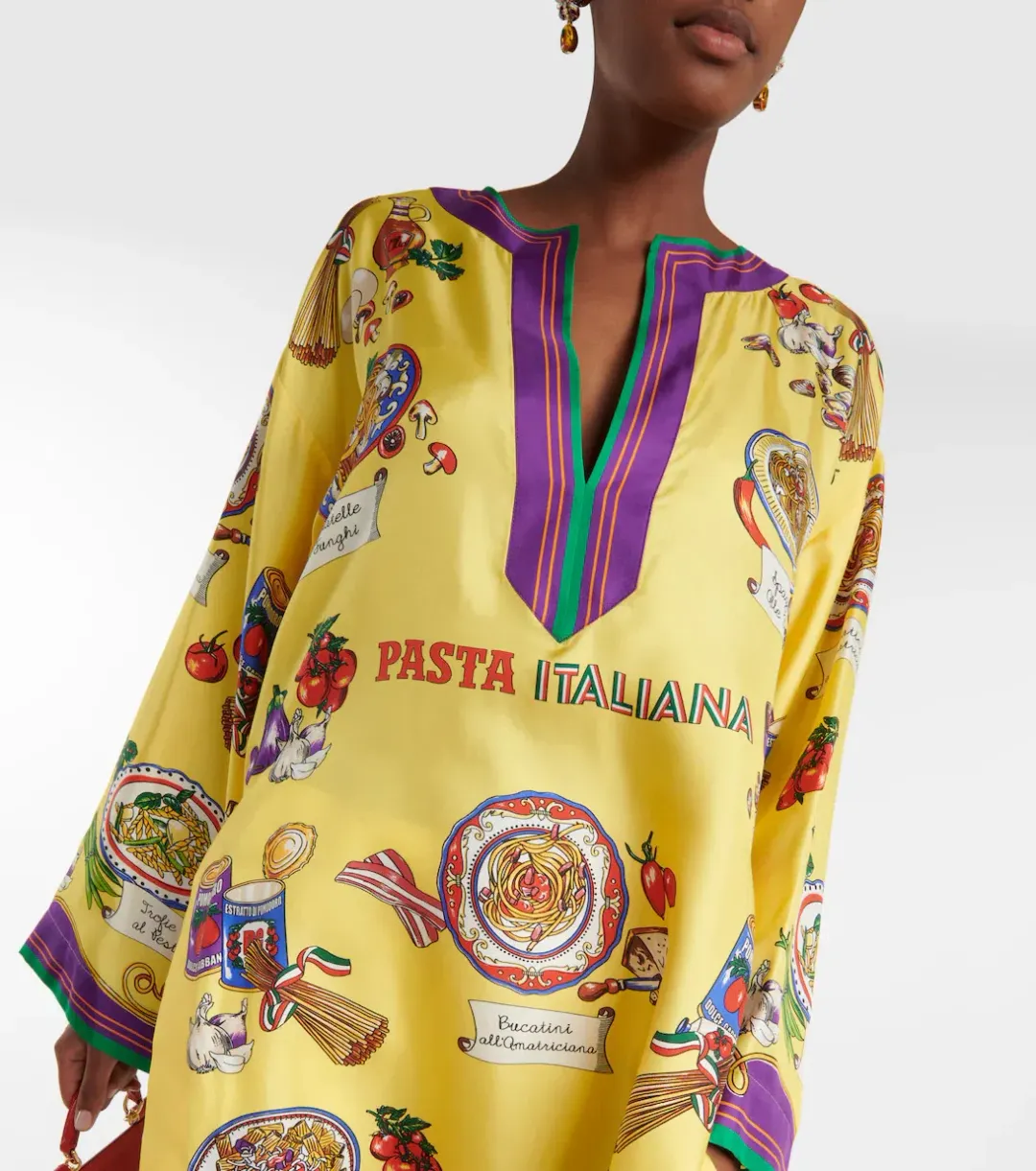 Dolce & Gabbana Silk Kaftan Print Size 12 for rent on The Volte - main image