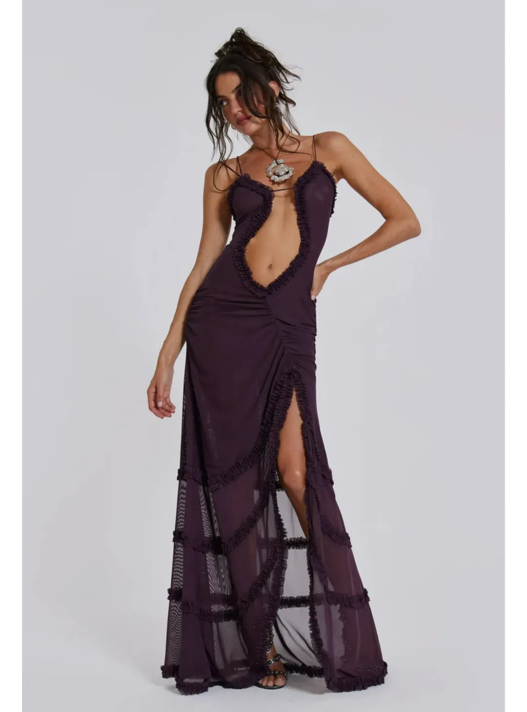 Jaded London Fatale Maxi Dress in Dusk Size AU 6 for rent on The Volte - main image