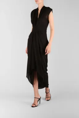 Carla Zampatti Waterfall Dress Black Size 4 for rent on The Volte - image 2