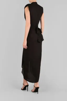 Carla Zampatti Waterfall Dress Black Size 4 for rent on The Volte - image 3