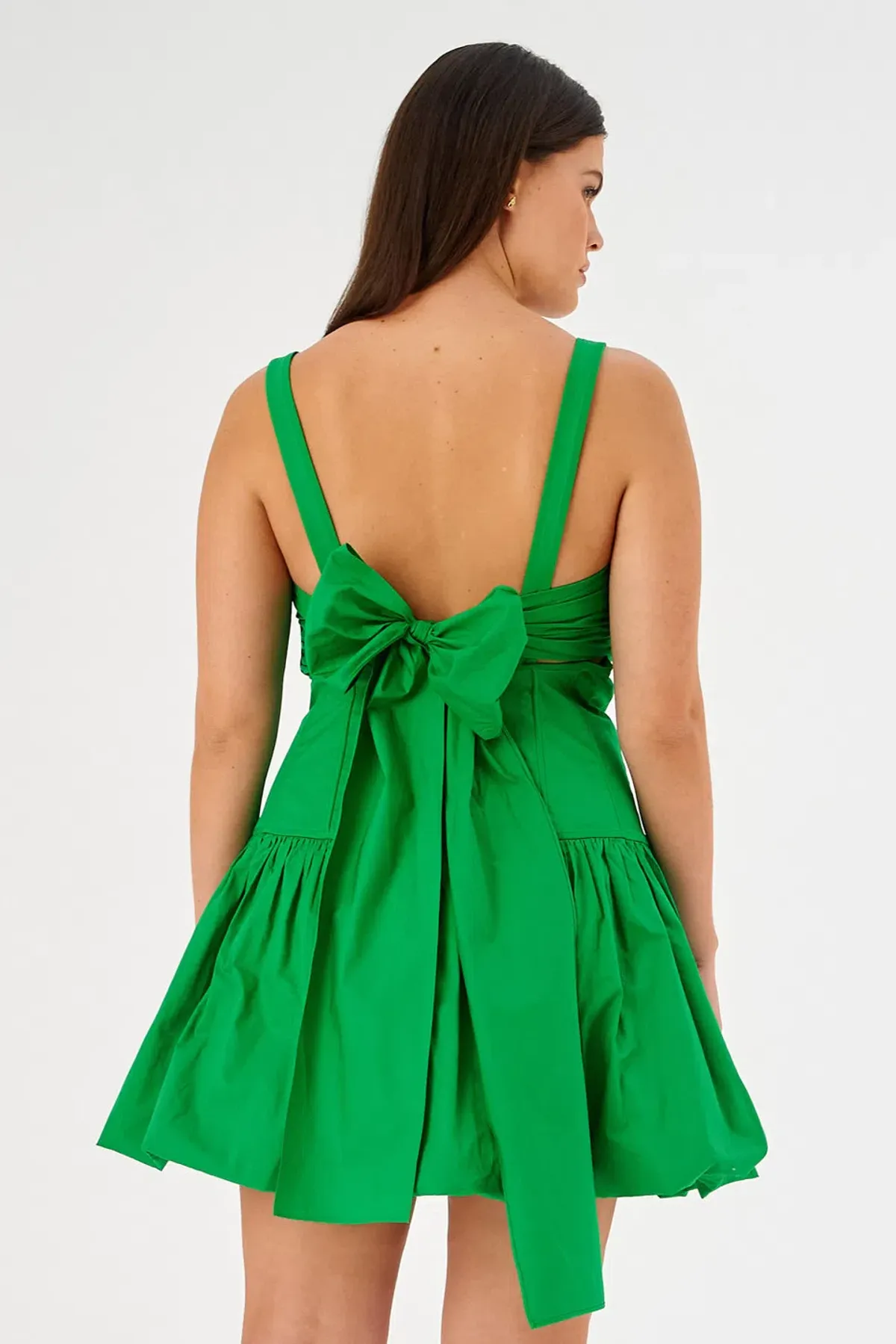 Oroton Short Tie Back Bow Dress Jewel Green Size 8 - Image 7