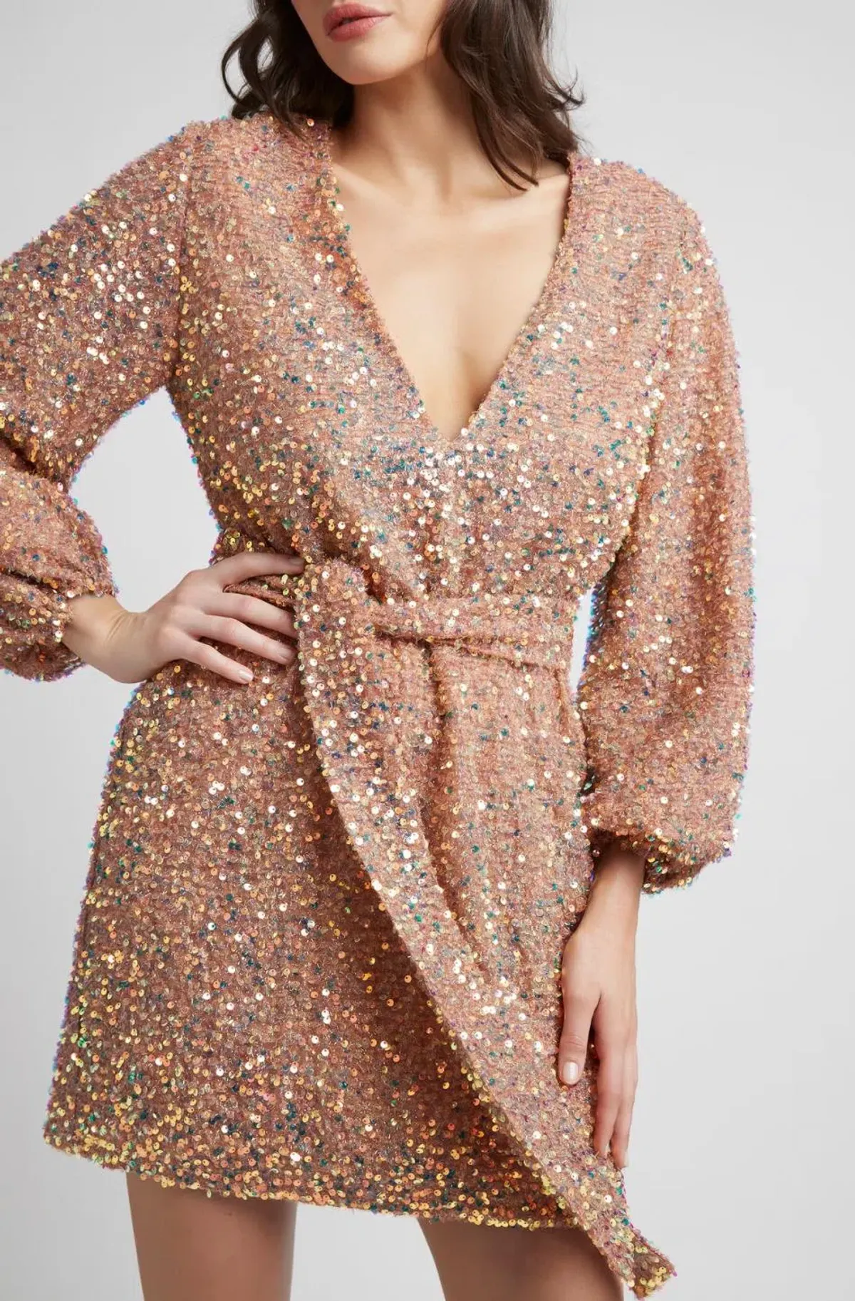 Sheike Xanadu Mini Dress Rose Gold Size 12 - Image 2