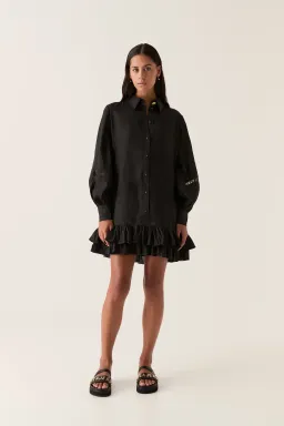 Aje Reframe Logo Trim Mini Dress Black Size 16 for rent on The Volte - image 1