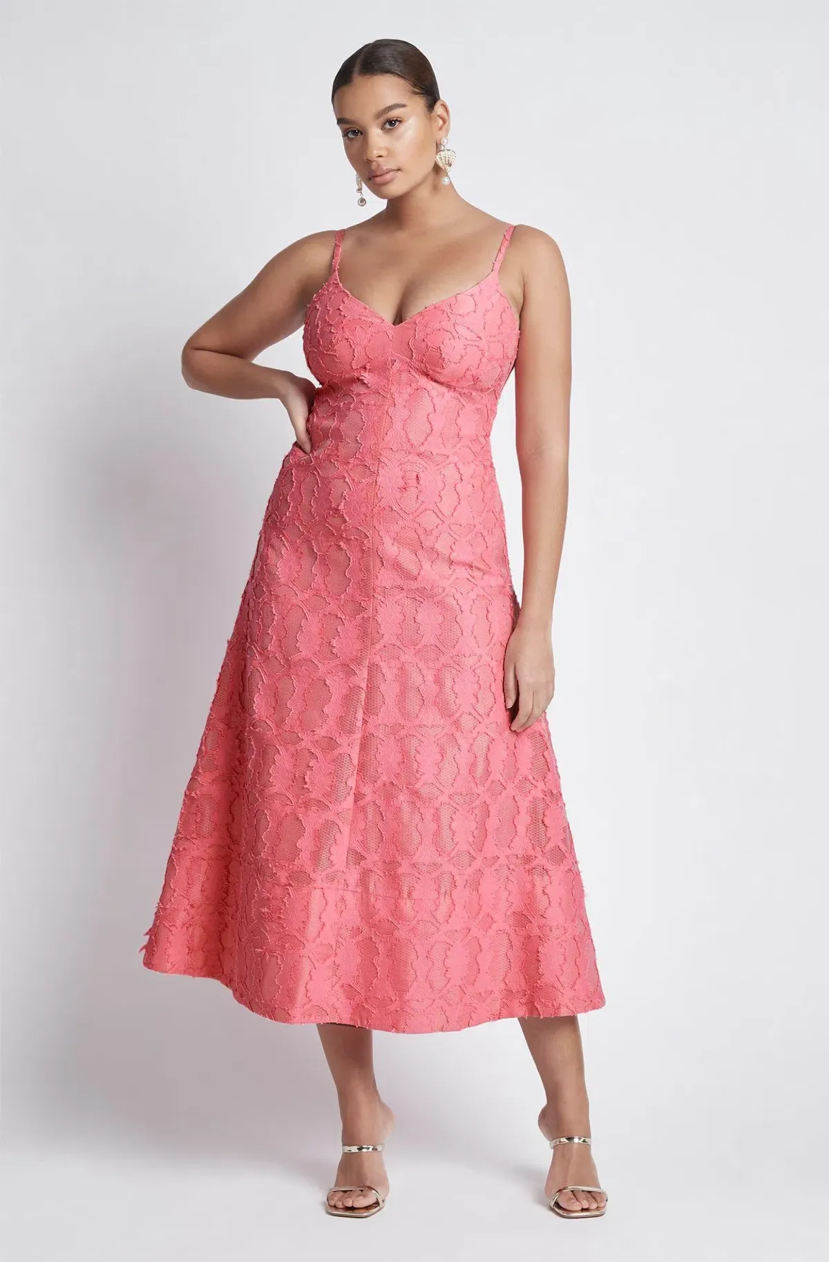 Sheike Whispers Lace Dress Candy Pink Size 14 for rent on The Volte - main image
