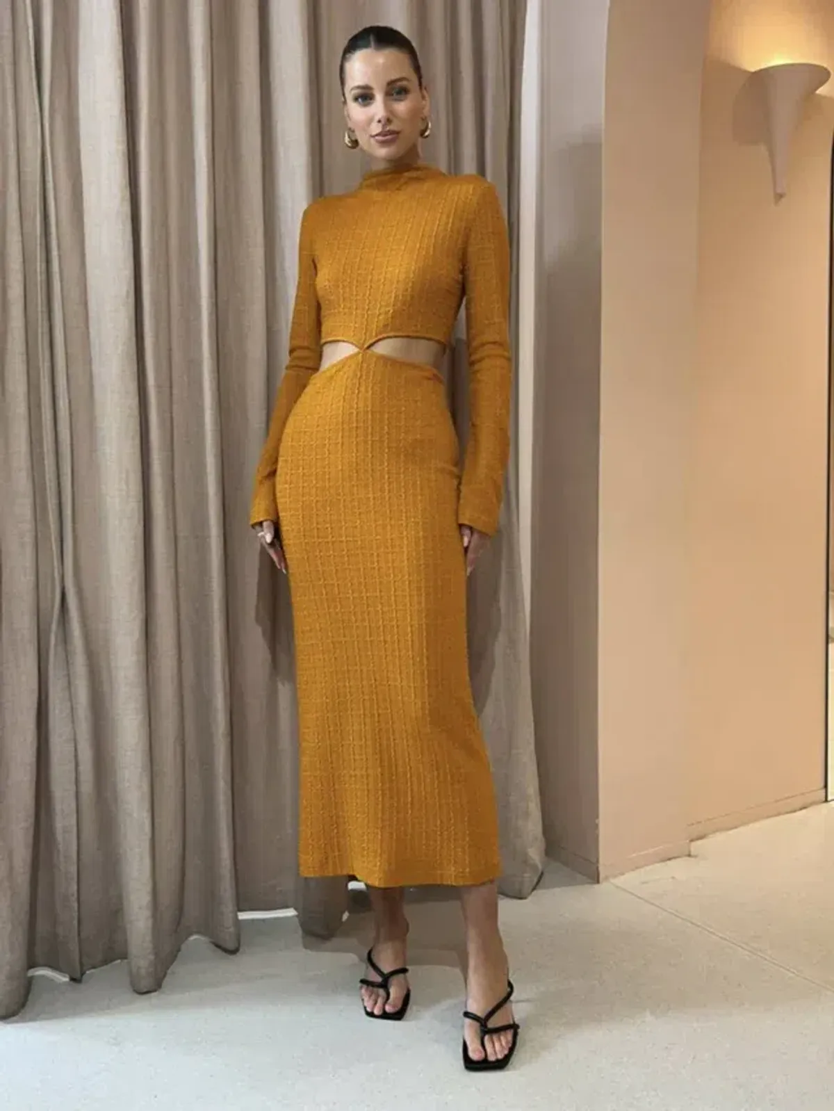 Camilla and Marc Nemesia Long Sleeve Dress Burnt Orange Size 10 - Image 3