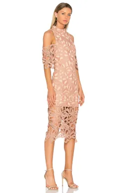 Elliatt Sight Embroidery Cold Shoulder Midi Dress Chalk Pink Size L / AU 12 for rent on The Volte - image 2