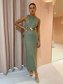 Sir the Label Mayra Deconstructed Maxi Dress In Sage Size 1 / AU 8 for rent on The Volte - image 3