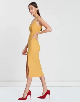 Bec and Bridge Elle Midi Dress Yellow Size 12 for rent on The Volte - image 2