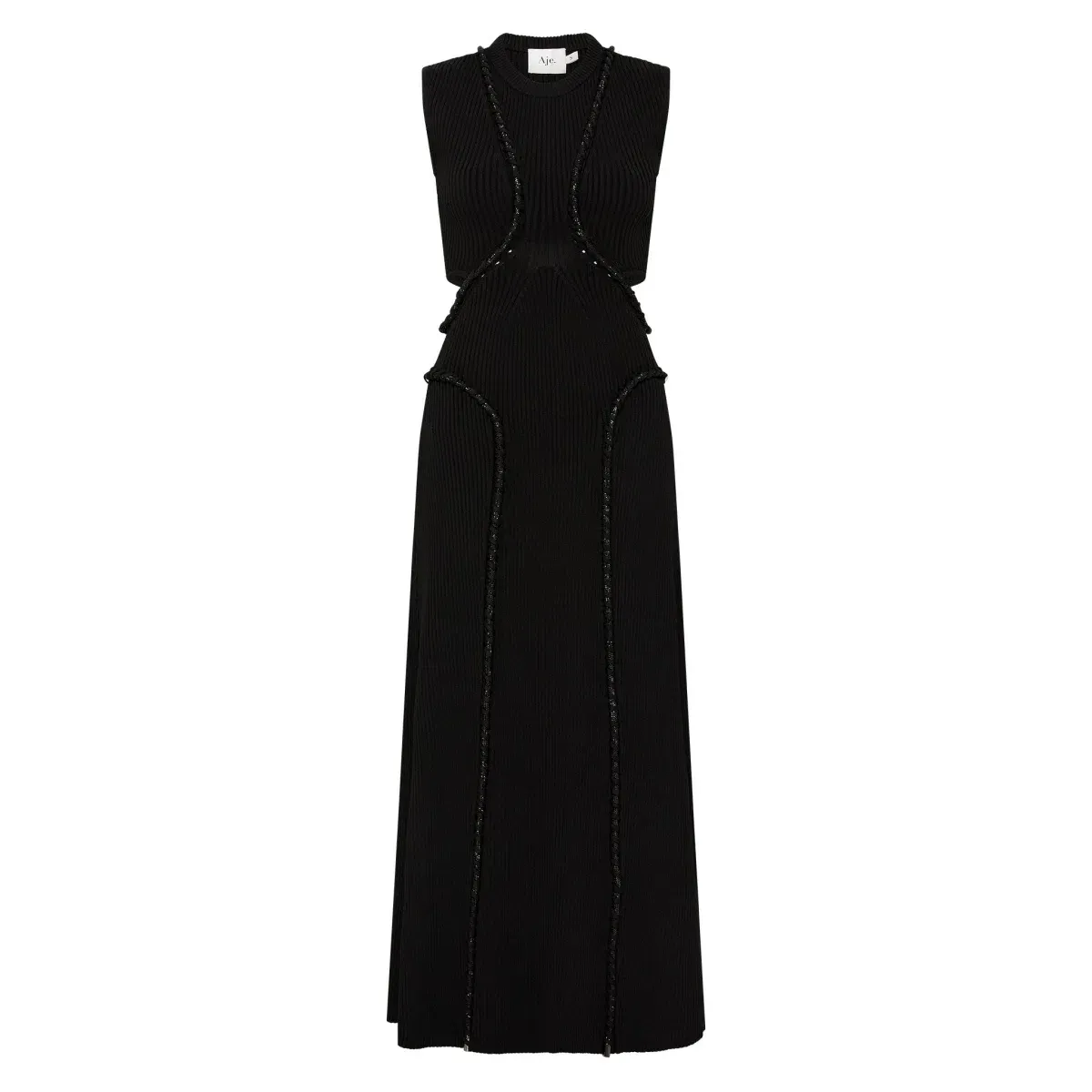 Aje Arp Cut Out Knit Midi Dress Black Size M / AU 10 - Image 5