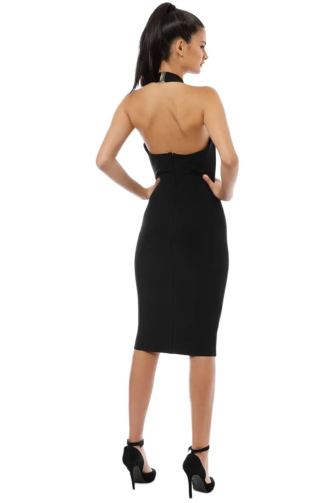 Misha Julia Midi Dress Black Size 4 for rent on The Volte - main image