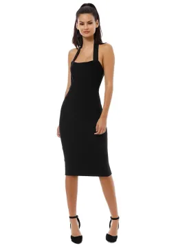 Misha Julia Midi Dress Black Size 4 for rent on The Volte - image 1