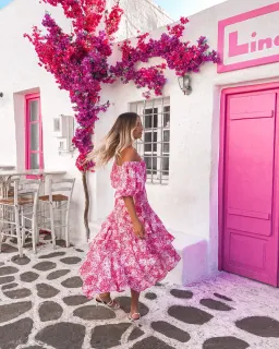 Sheike Ditsy Floral Top & Skirt Set Pink Size 14 for rent on The Volte - image 5