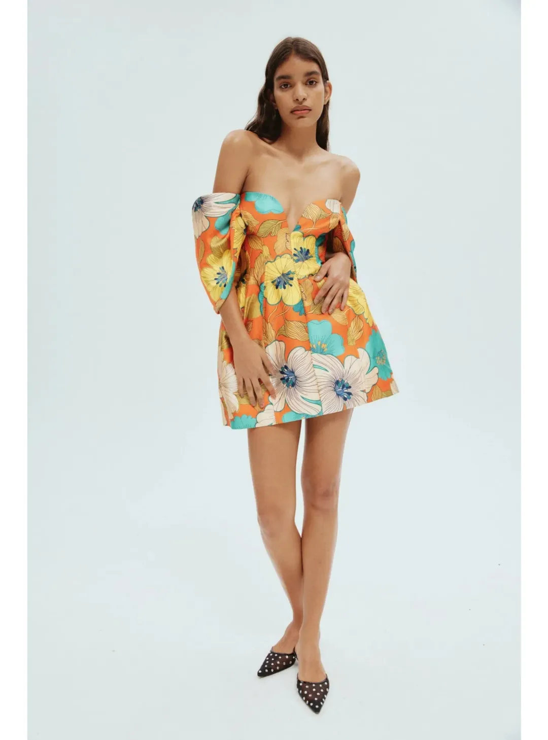 Alemais Piato Sculpt Mini Dress Floral Size AU 8 for rent on The Volte - main image