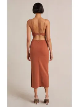Bec & Bridge Alba Cut Out Midi Dress Terracotta Size AU 8 for rent on The Volte - image 3