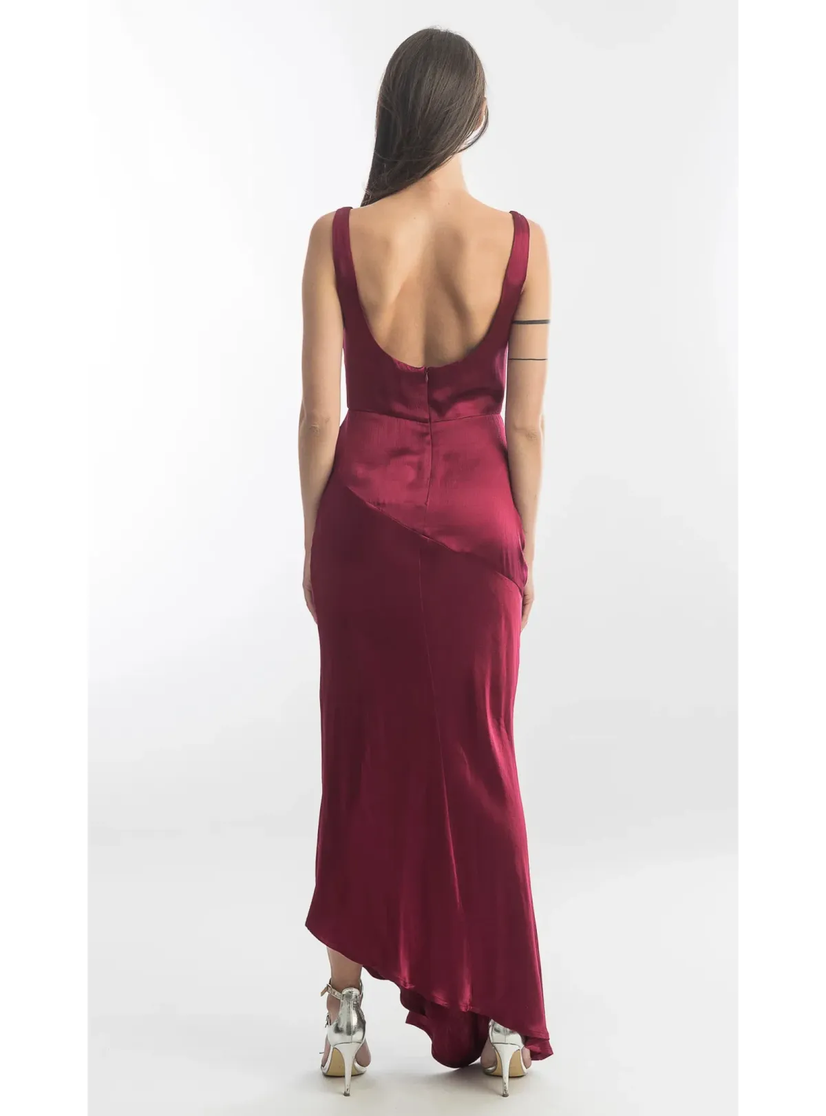 Bec & Bridge Moon Dance Cowl Dress Burgundy Size AU 10 - Image 3